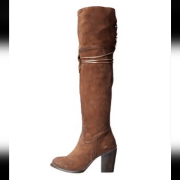 FreeBird Brock Over the Knee Brown Suede Boots size 8 - Picture 2 of 14